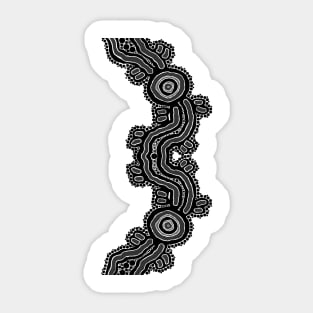 Aboriginal Art - Road Black Sticker